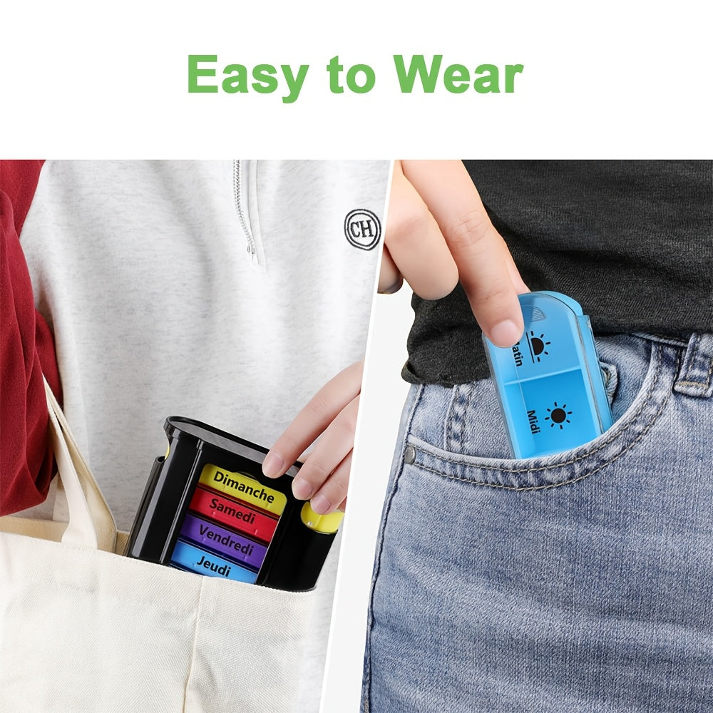 7 Days 4 Compartments - Convenient On-the-Go Pill Box - Senior Friendly Pill Box